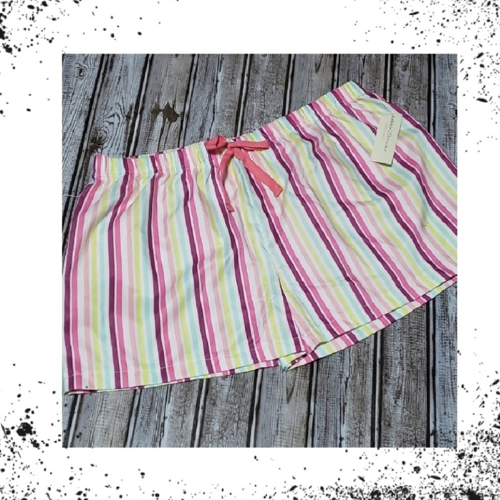 NWT Bright Striped Sleep Shorts Women's Sz. L